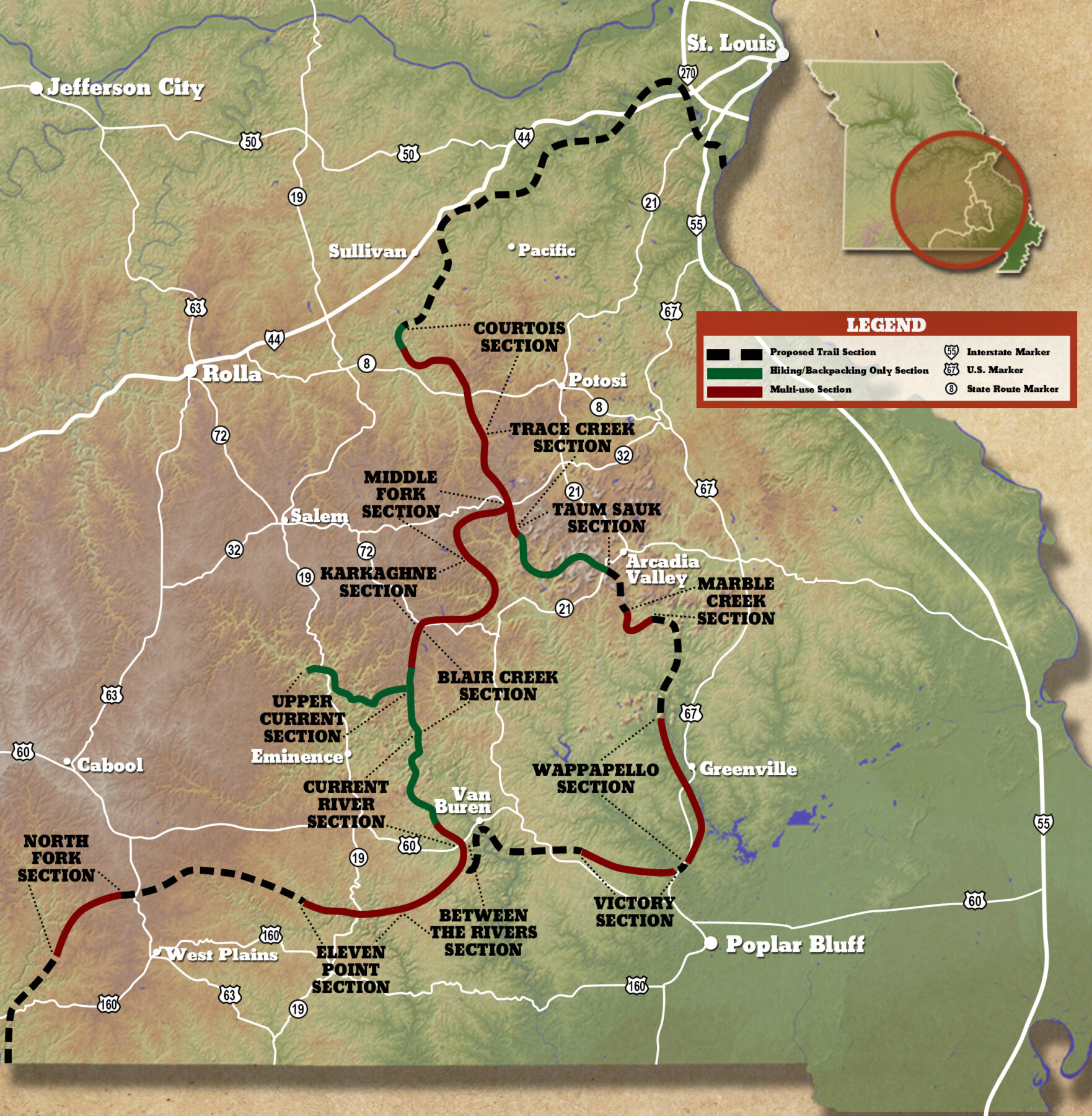 Ozark Trail Map 2023
