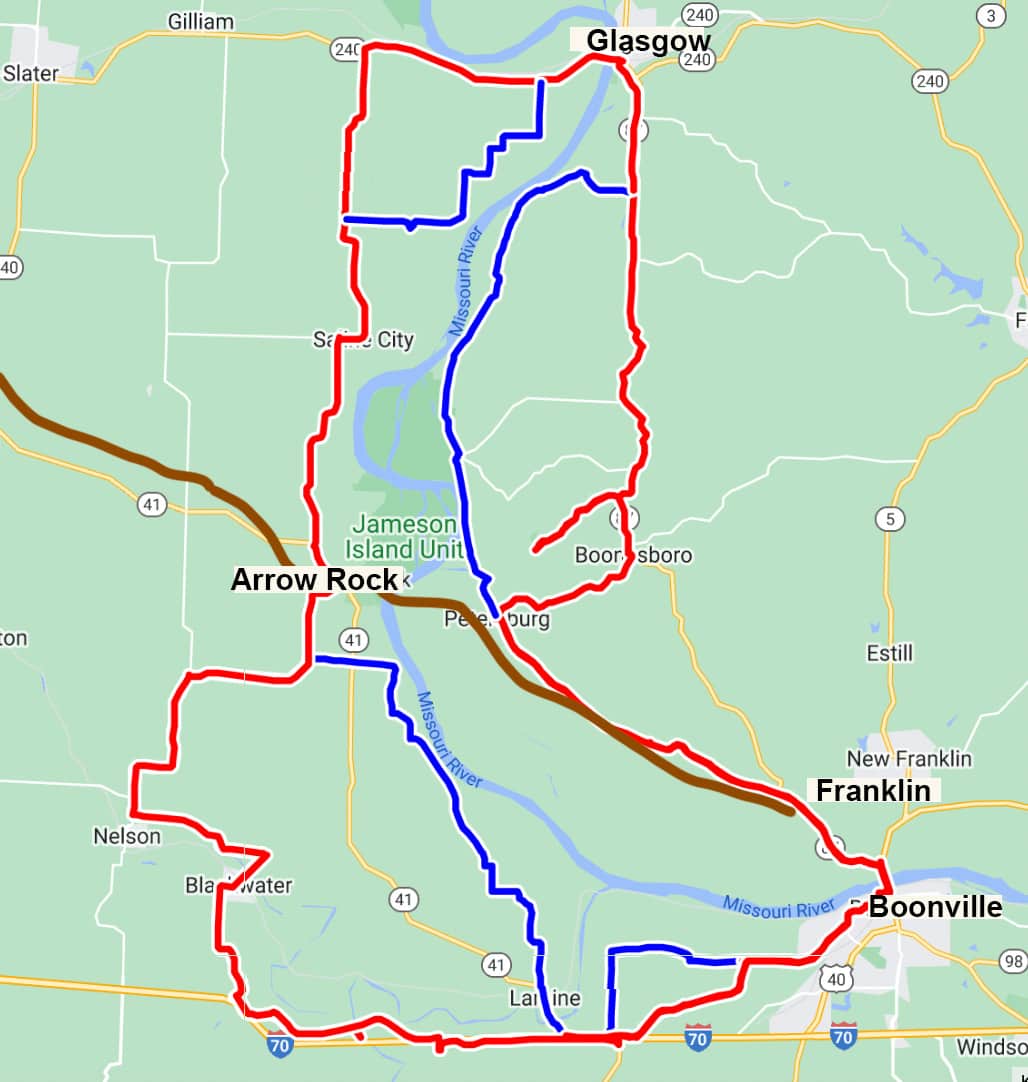 Missouri Bicycle and Pedestrian Federation's Santa Fe bike routes